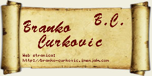 Branko Ćurković vizit kartica